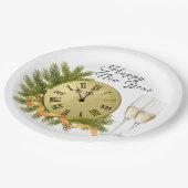 Happy New Year-klok Papieren Bordje (Gekanteld)