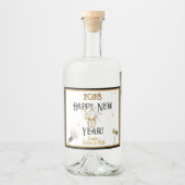 Happy New Year-klok, Pet, Confetti, Custom Champa Likeurfles Etiket (Voorkant)