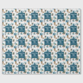 Happy New Year Leaves en Socrates Pattern Cadeaupapier (Vlak)