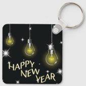 Happy New Year Lightbulbs Sleutelhanger (Achterkant)
