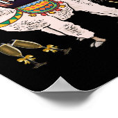 Happy New Year Llama Alpaca Fireworks Poster (Hoek)