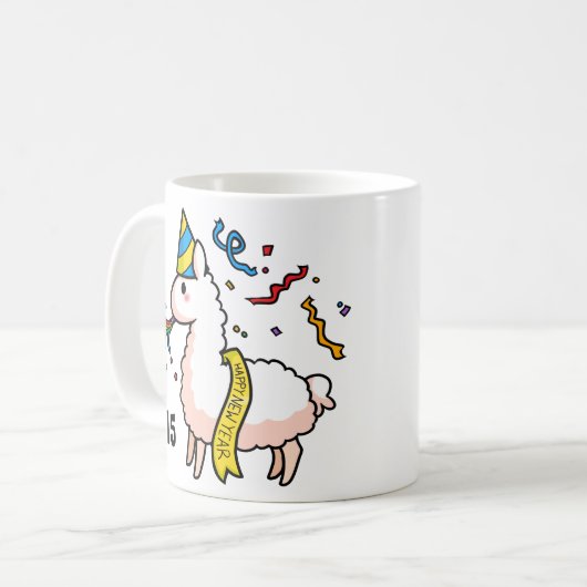 Happy New Year Llama Koffiemok (Voorkant links)