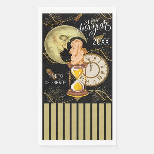 Happy New Year  look Paper Guest Towels Servet (Voorkant)