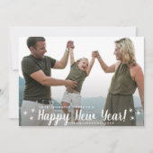 Happy New Year Love Laughter Cheer Custom Foto Feestdagenkaart (Voorkant)