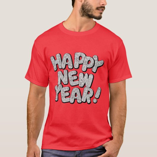 Happy New Year Man's T Shirt (Voorkant)