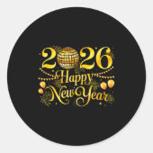 Happy New Year Matching New Year Eve Party Disco B Ronde Sticker (Voorkant)