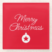 Happy New Year Merry Christmas Holiday Season Glazen Onderzetter (Voorkant)