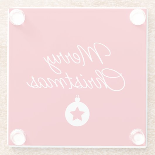 Happy New Year Merry Christmas Holiday Season Glazen Onderzetter (Achterkant)