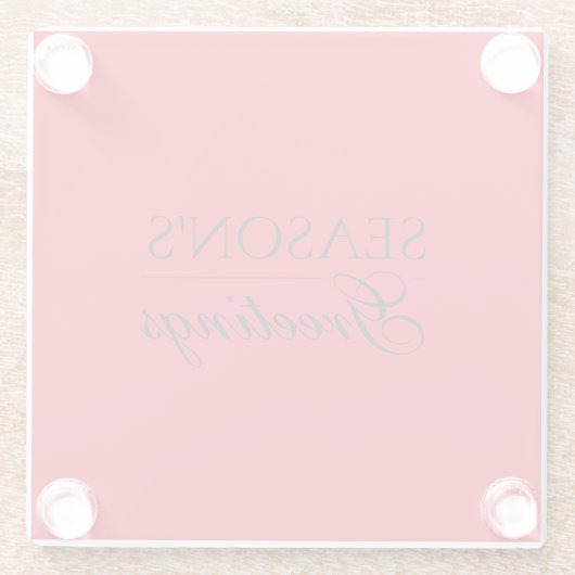 Happy New Year Merry Christmas Holiday Season Glazen Onderzetter (Achterkant)