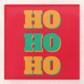 Happy New Year Merry Christmas Holiday Season HoHo Glazen Onderzetter (Voorkant)