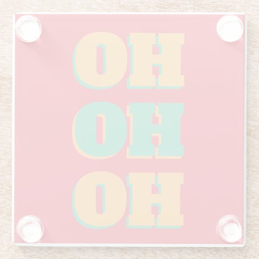 Happy New Year Merry Christmas Holiday Season HoHo Glazen Onderzetter (Achterkant)