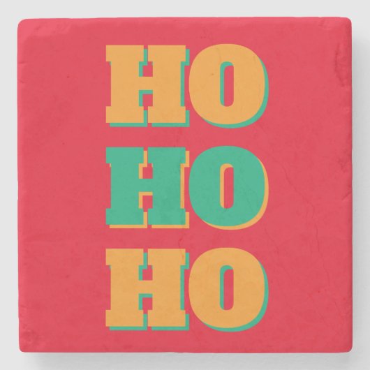 Happy New Year Merry Christmas Holiday Season HoHo Stenen Onderzetter (Voorkant)