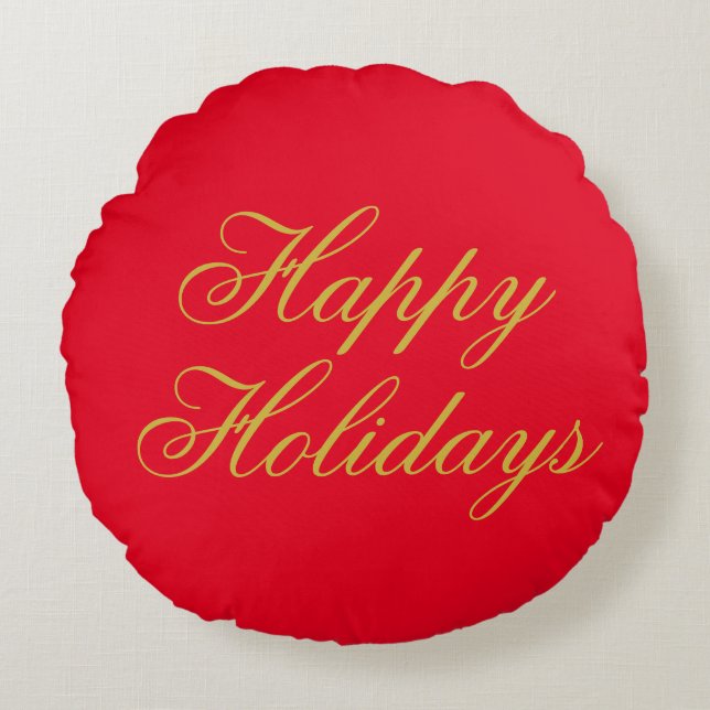 Happy New Year Merry Christmas Holiday Season Rond Kussen (Voorkant)