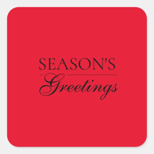 Happy New Year Merry Christmas Holiday Season Vierkante Sticker (Voorkant)