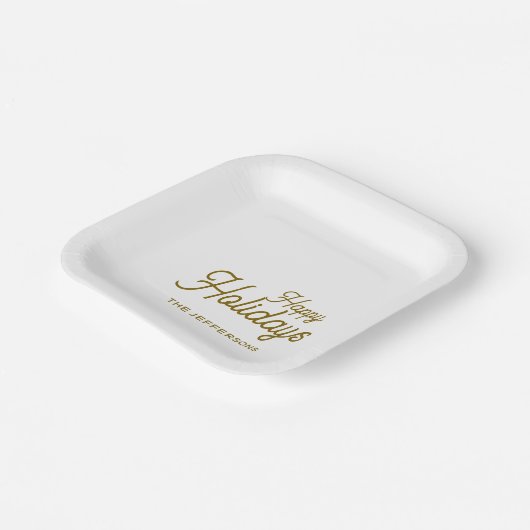 Happy New Year Merry Christmas Seasonal Family Papieren Bordje (Gebogen)