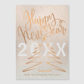 Happy New Year Metallic Copper Roos Gold (Voorkant)