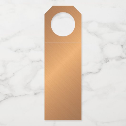 Happy New Year Metallic Copper Roos Gold Flessenhanger (Achterkant)