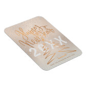 Happy New Year Metallic Copper Roos Gold Magneet (Rechterzijde)