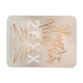Happy New Year Metallic Copper Roos Gold Magneet (Horizontaal)