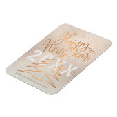 Happy New Year Metallic Copper Roos Gold Magneet (Linkerzijde)