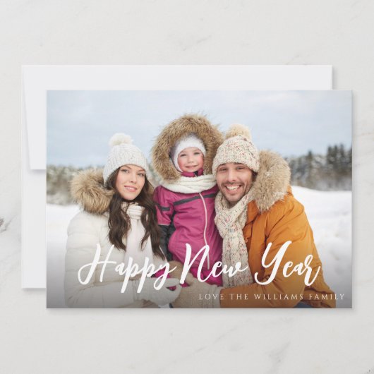 Happy New Year Minimalist Chic Photo Card 4 Kaart (Voorkant)