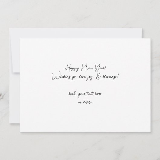 Happy New Year Minimalist Chic Photo Card 4 Kaart (Achterkant)