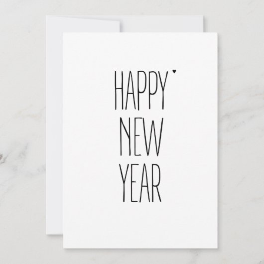 Happy New Year - minimalistic typography card Feestdagenkaart (Voorkant)