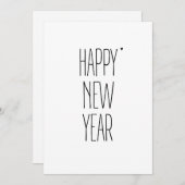 Happy New Year - minimalistic typography card Feestdagenkaart (Voorkant / Achterkant)