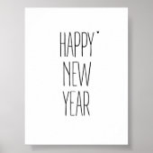 Happy New Year - minimalistic typography poster (Voorkant)