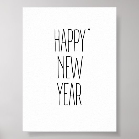 Happy New Year - minimalistic typography poster (Voorkant)