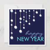 Happy New Year Modern Decoration Party Invitation Kaart (Voorkant)
