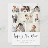 Happy New Year Modern Family Photo Collage Review Feestdagenkaart (Voorkant)