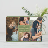 Happy New Year Modern Family Photo Collage Review Feestdagenkaart (Staand voorkant)