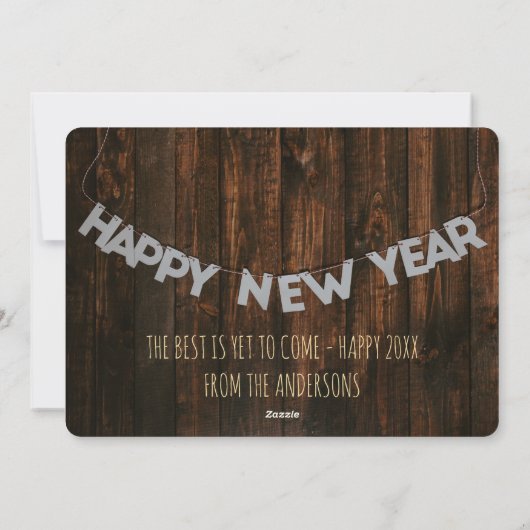 Happy New Year Modern Family Photo Collage Review Feestdagenkaart (Achterkant)