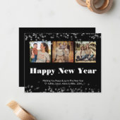 Happy New Year Modern-fotokaart Notitiekaartje (Voorkant / Achterkant in situ)