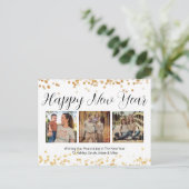 Happy New Year Modern Gold Photo Feestdagenkaart (Staand voorkant)