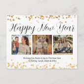 Happy New Year Modern Gold Photo Feestdagenkaart (Voorkant)