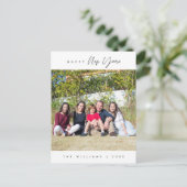 Happy New Year, Modern Greeting Family Foto Briefkaart (Staand voorkant)