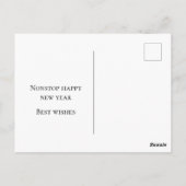 Happy New Year Modern Holiday Foto op Snowflakes Briefkaart (Achterkant)