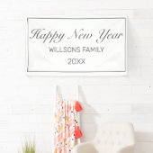 Happy New Year Modern Minimalist White Black Spandoek (Insitu)