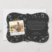 Happy New Year Modern Script Gold Starburst Foto Feestdagenkaart (Achterkant)