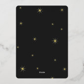 Happy New Year Modern Script Gold Starburst Foto Folie Feestdagenkaart (Achterkant)