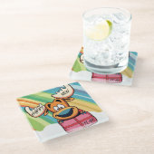 Happy New Year Moose - Feestelijke feestviering On Glazen Onderzetter (Schuin)