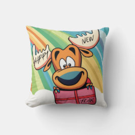 Happy New Year Moose - Feestelijke feestviering On Kussen