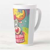 Happy New Year Moose - Feestelijke feestviering On Latte Mok (Rechterhoek)