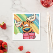 Happy New Year Moose - Feestelijke feestviering On Servet (Insitu)