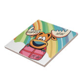 Happy New Year Moose - Feestelijke feestviering On Tegeltje (Zijkant)