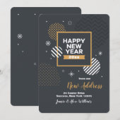 Happy New Year Moving Announcement Card Kaart (Voorkant / Achterkant)