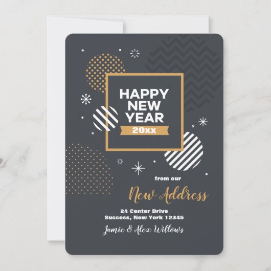 Happy New Year Moving Announcement Card Kaart (Voorkant)