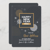 Happy New Year Moving Announcement Card Kaart (Voorkant / Achterkant)